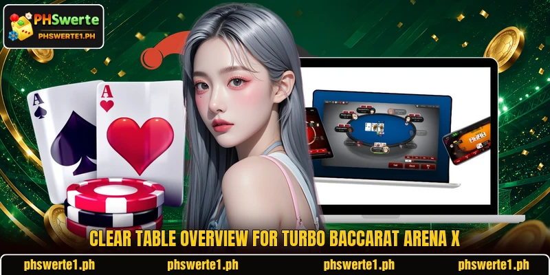 Clear table overview for Turbo Baccarat Arena X