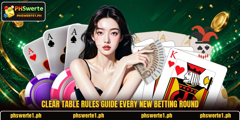 Clear table rules guide every new betting round Clear table rules guide every new betting round