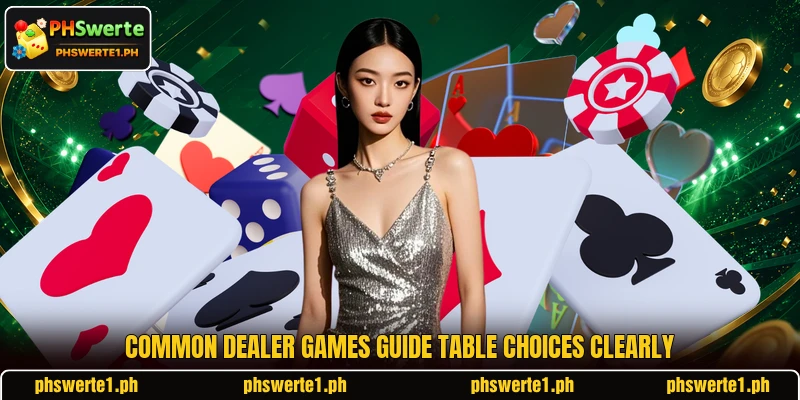 Common dealer games guide table choices clearly Common dealer games guide table choices clearly
