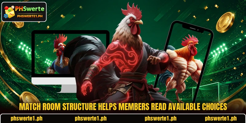 Match room structure helps members read available choices Match room structure helps members read available choices