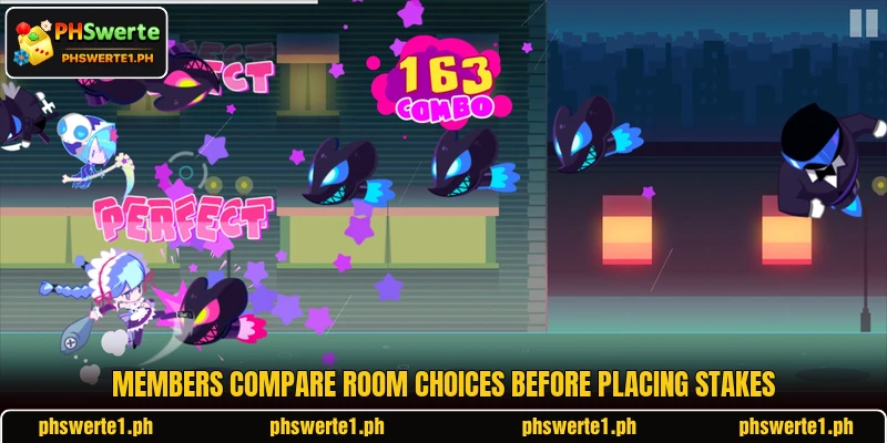 Members compare room choices before placing stakes Members compare room choices before placing stakes