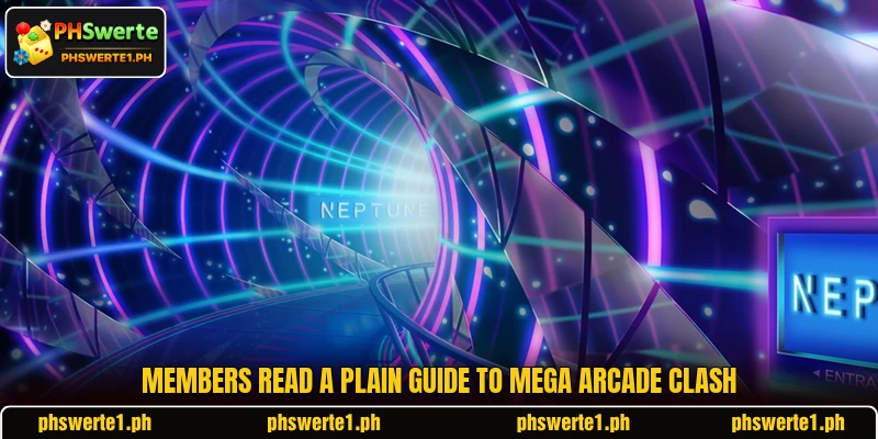 Members read a plain guide to Mega Arcade Clash