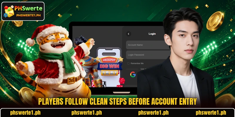 Players follow clean steps before account entry Players follow clean steps before account entry