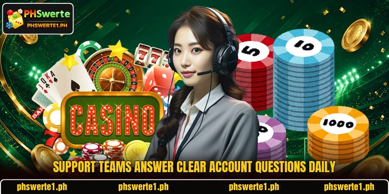 Support teams answer clear account questions daily Support teams answer clear account questions daily